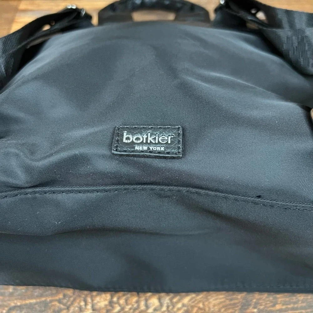 BOTKIER New York Black Mini Trigger Backpack Adjustable Straps Nylon Leather Bag